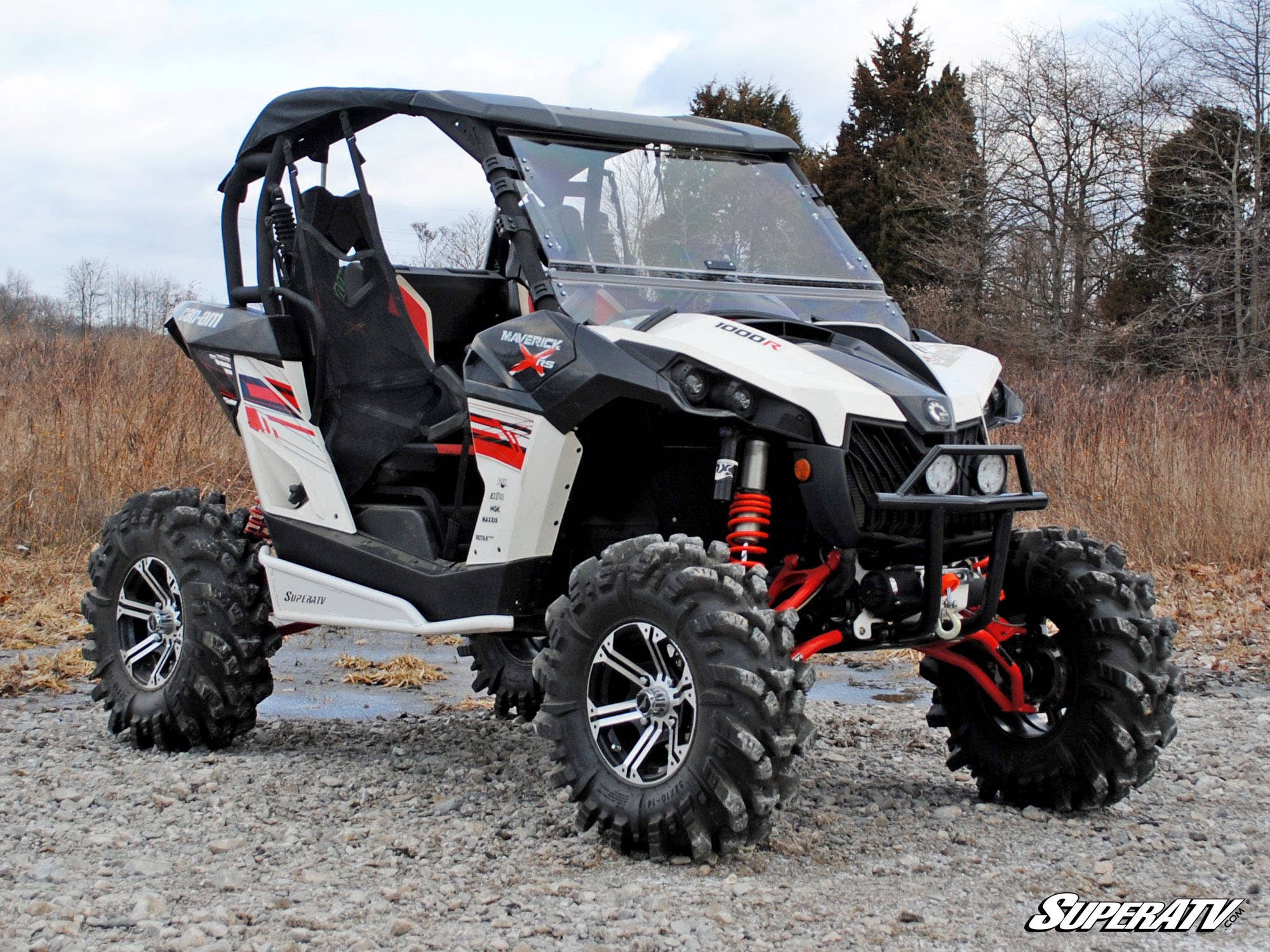 SuperATV Can-Am Maverick Scratch Resistant Flip Windshield - Year-Round Versatility + Superior Durability (2013-2018, Max, Turbo Models) - Image 3