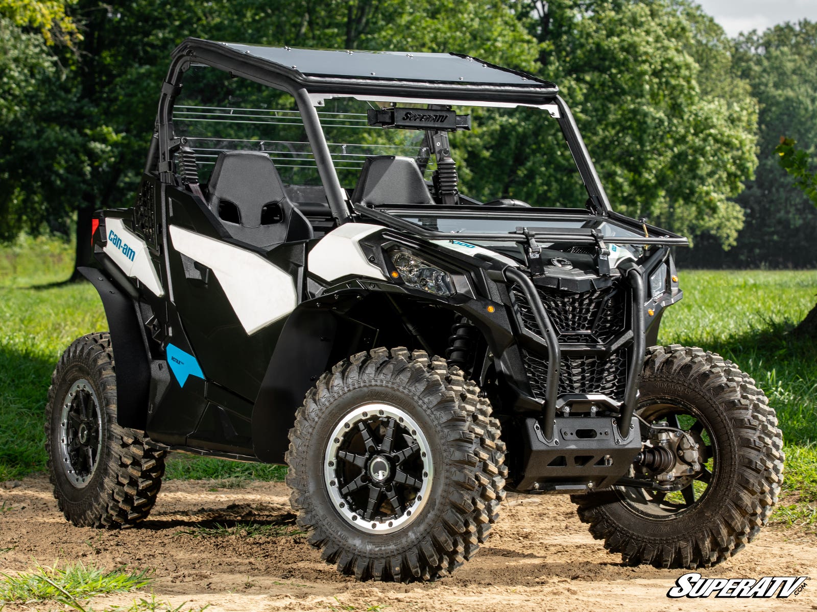 SuperATV Can-Am Maverick Sport Flip Down Glass Windshield - Versatility + Clarity (2019+) - Image 3