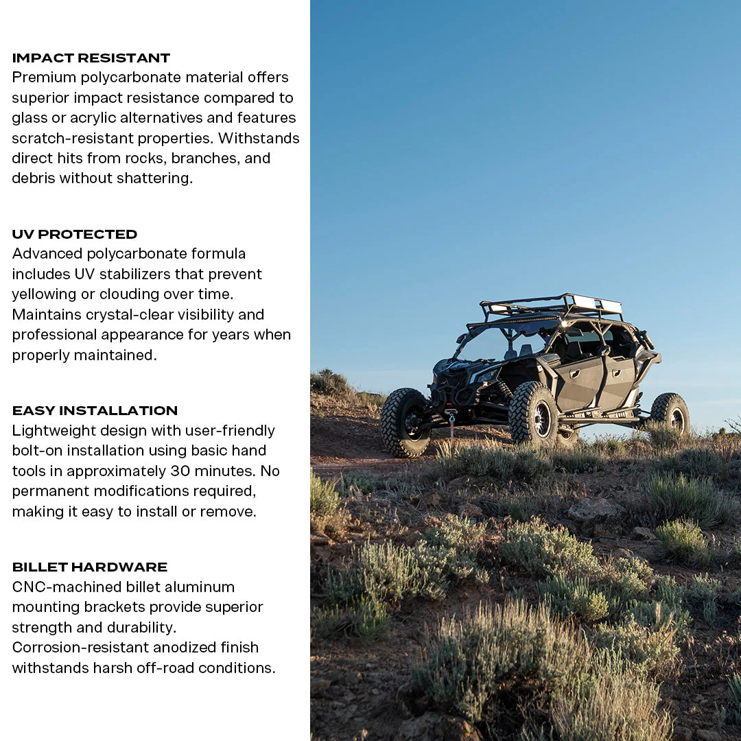 Can-Am Maverick X3 Polycarbonate Full Front Windshield - Image 3