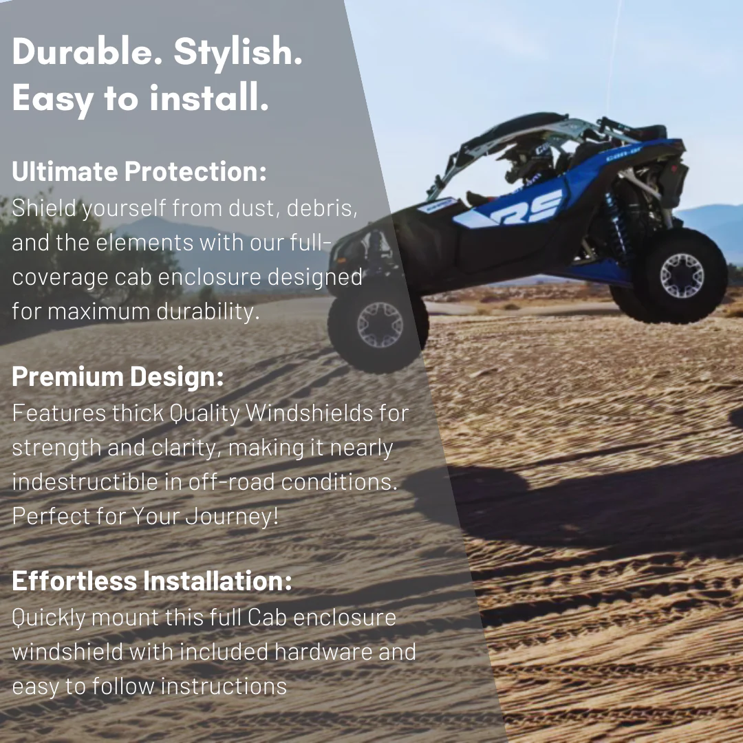 Dirt Warrior Can-Am Maverick X3 RC 2018+ Full Glass Windshield with Vents | DOT Safety Glass & Aluminum Frame - Image 3