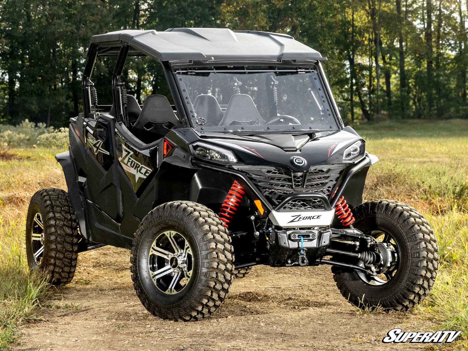 SuperATV CFMOTO ZForce 950 Trail Scratch-Resistant Flip Windshield - Image 2
