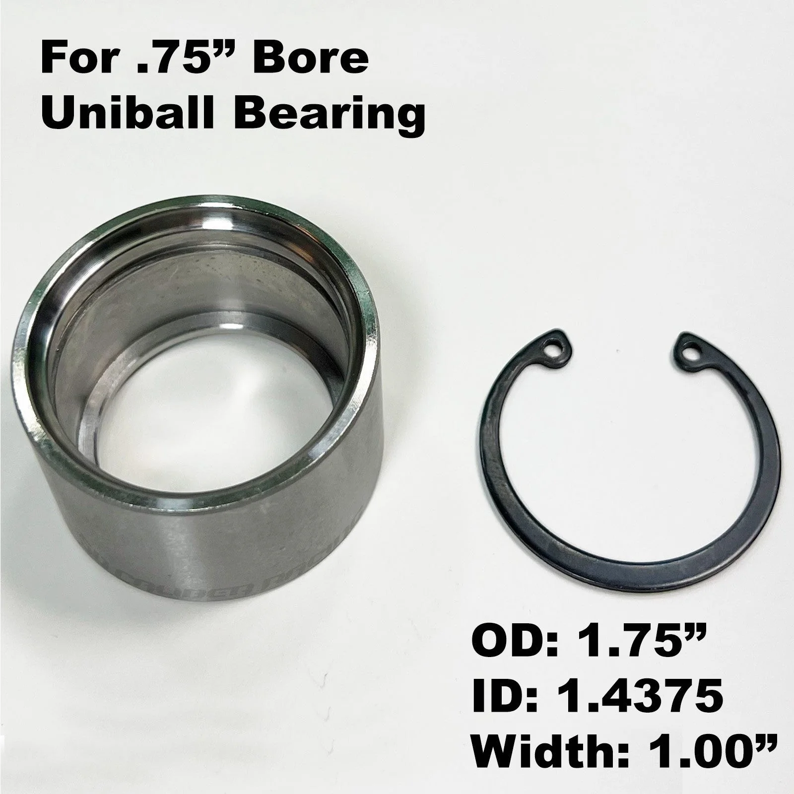 Chromoly Uniball Cups with Snap Ring - Image 2