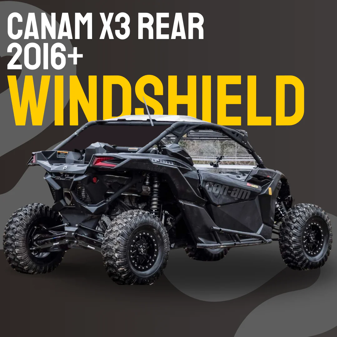 Dirt Warrior Can-Am Maverick X3 2016+ Rear Glass Windshield | DOT Safety Glass & Aluminum Frame - Image 6