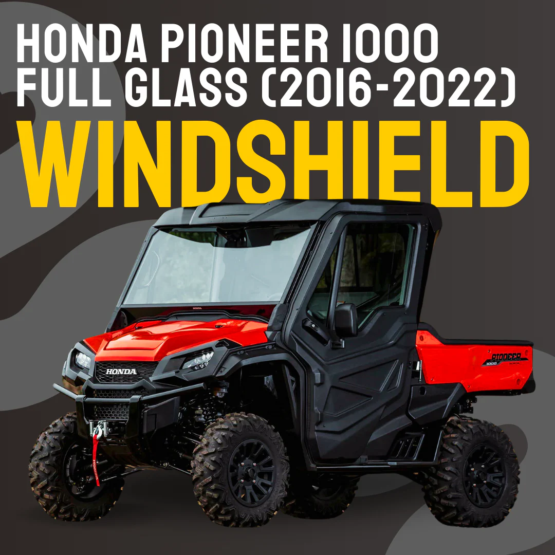 Dirt Warrior Honda Pioneer 1000 2016-2022 Full Glass Windshield with Vents - Image 8