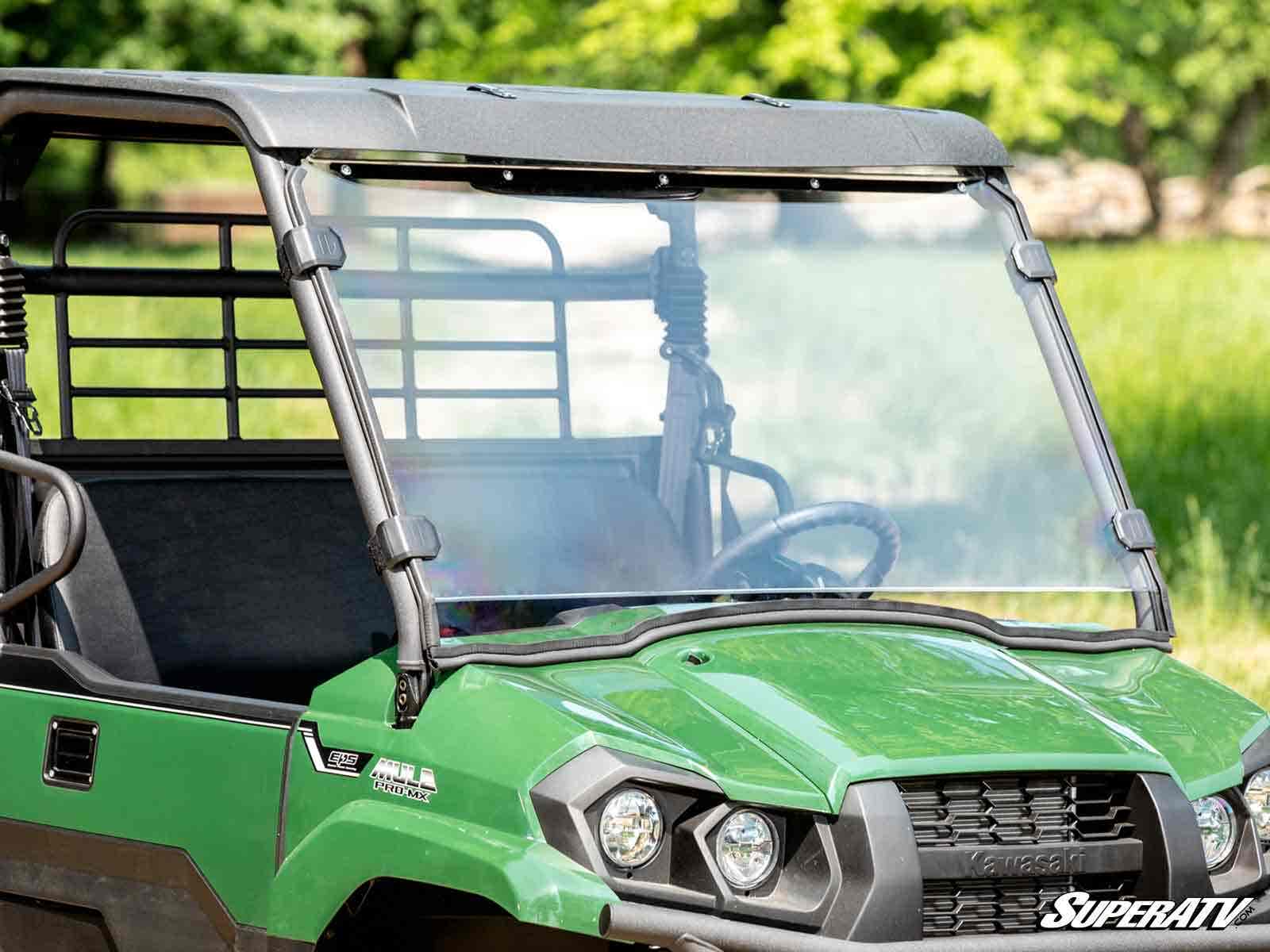 SuperATV Kawasaki Mule PRO-MX Scratch-Resistant Full Windshield - Image 3