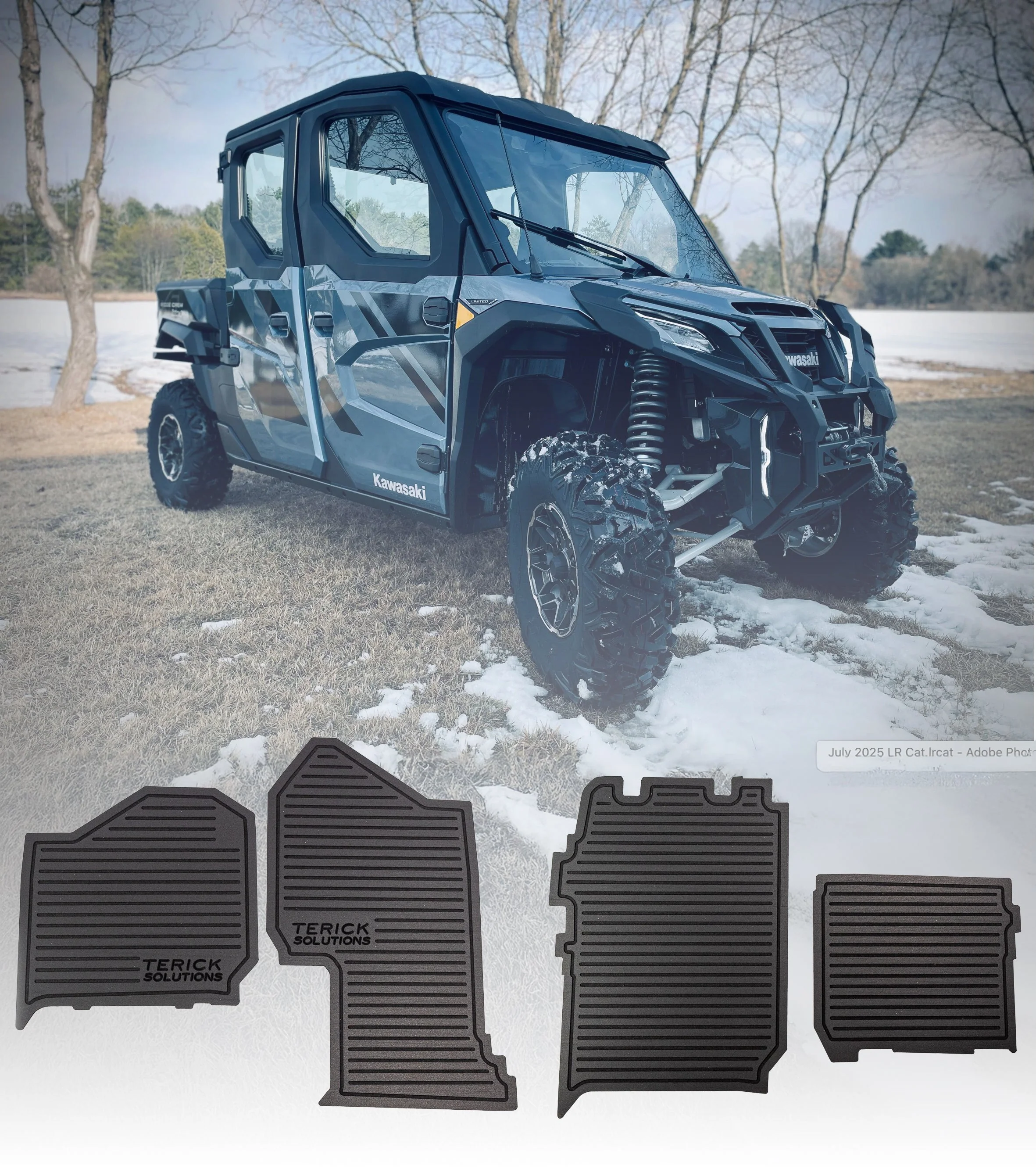 Kawasaki Ridge Crew Rubber Floor Mats - Custom CNC Cut + 100% USA Made (2024+) - Image 2