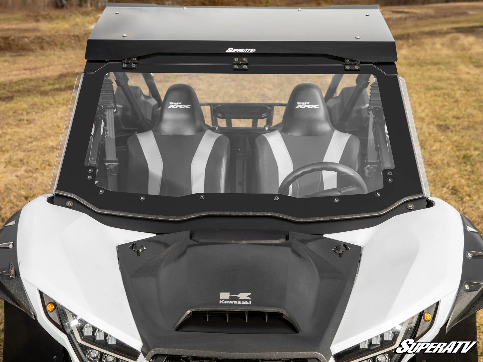 SuperATV Kawasaki Teryx KRX 1000 MaxDrive Power Flip Windshield - Image 5