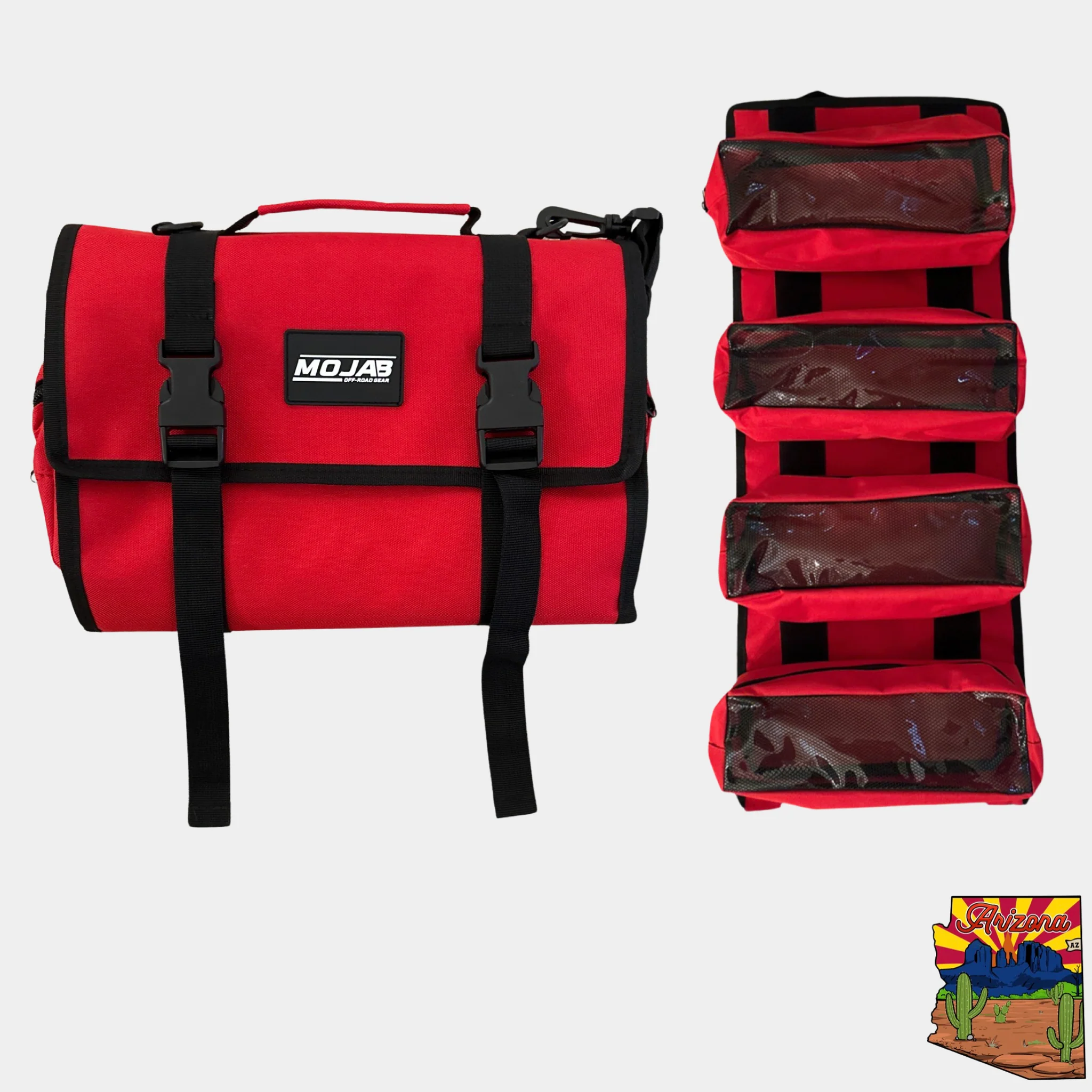 Medium Canvas Tool organizer bag with removeable pouches - Image 2