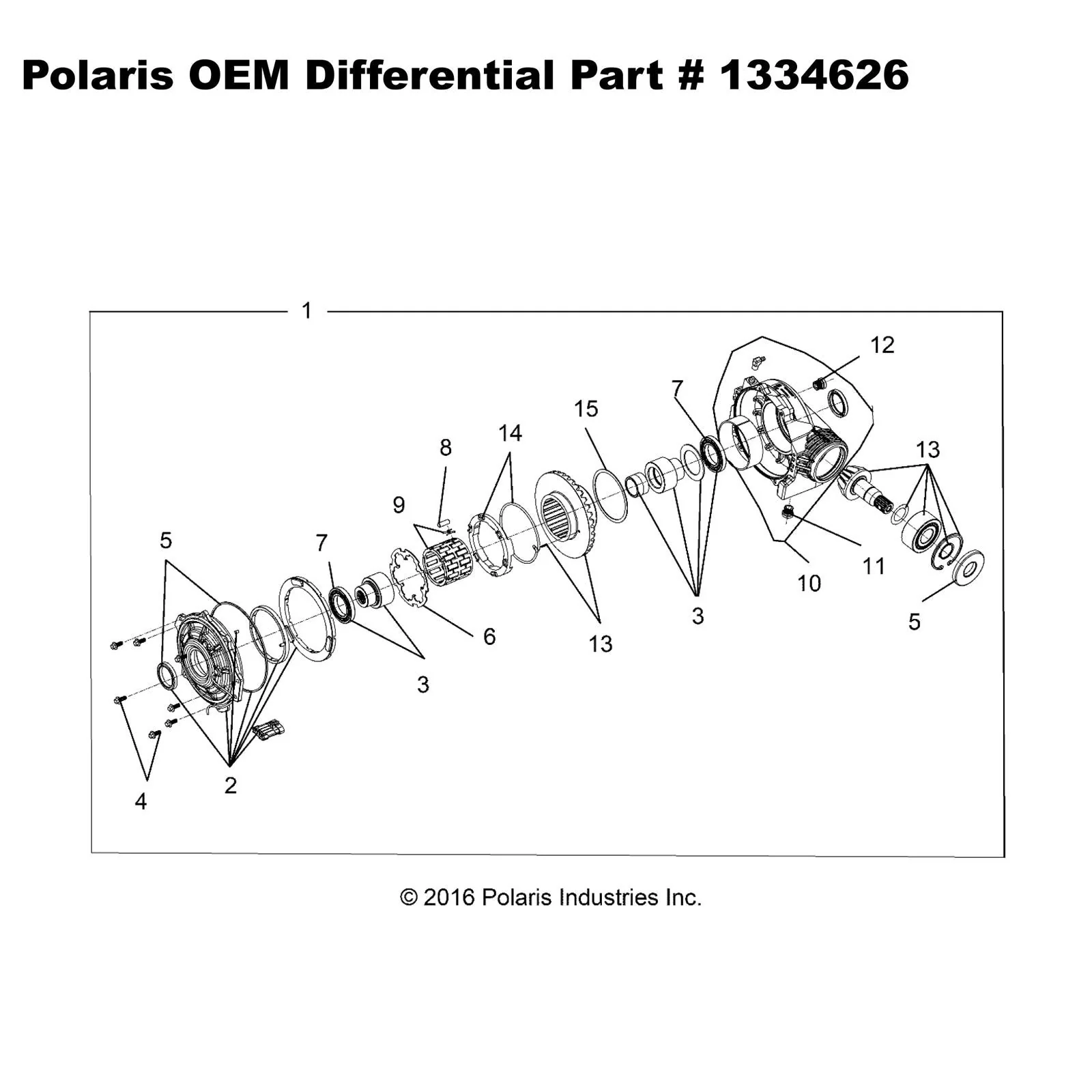 OEM Polaris Front Differential Part Number 1334626 - General XP - Image 6