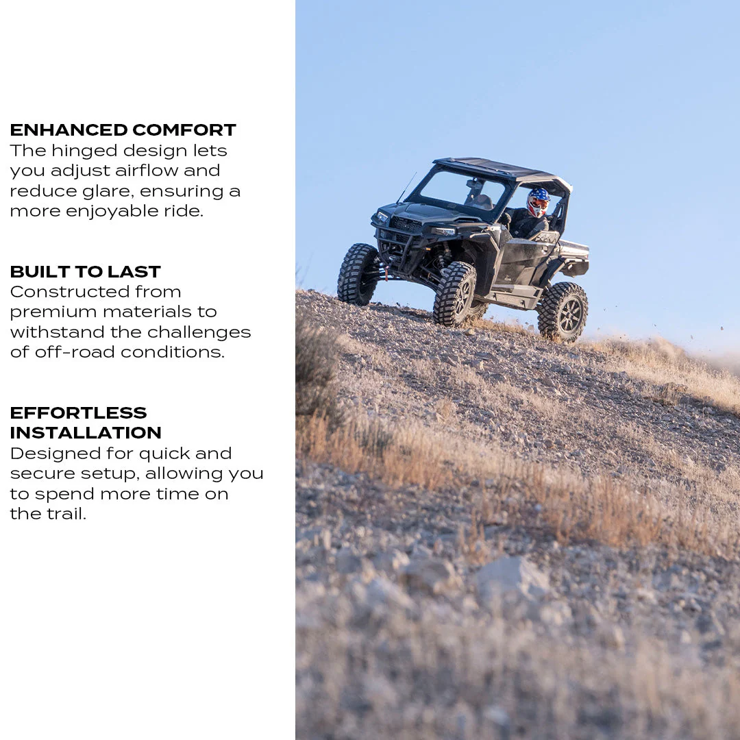 Polaris General Front Windshield - Superior Protection + Adjustable Airflow (2016-2025) - Image 3