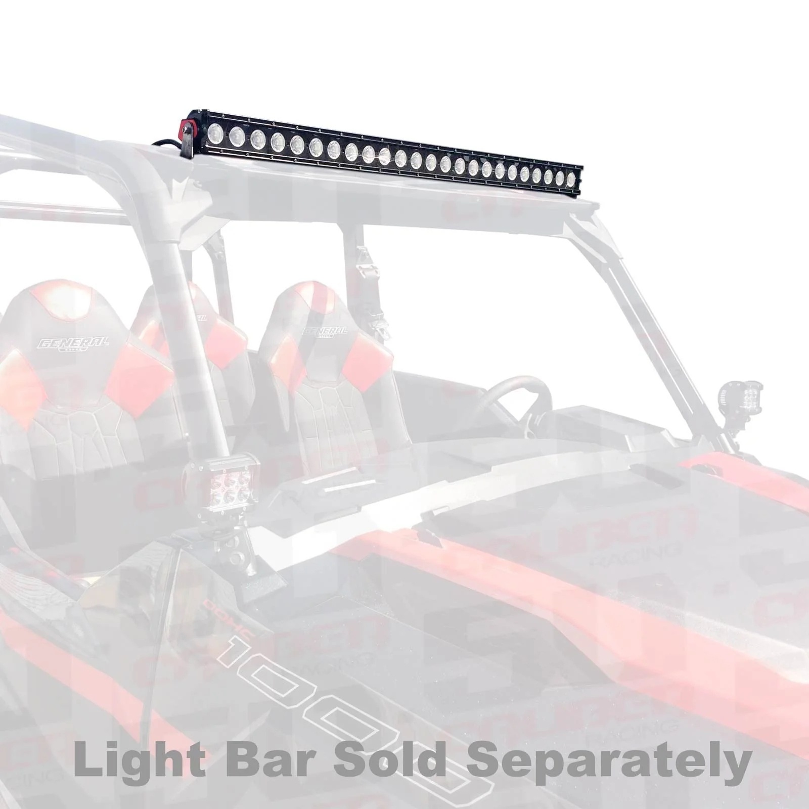 Polaris General LED Light Bar Brackets - Brow Mount + USA Made Steel (2015-2018) - Image 6