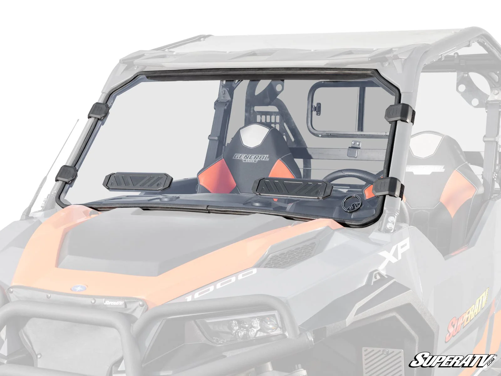 SuperATV Polaris General XP 1000 Vented Windshield—Scratch Resistant