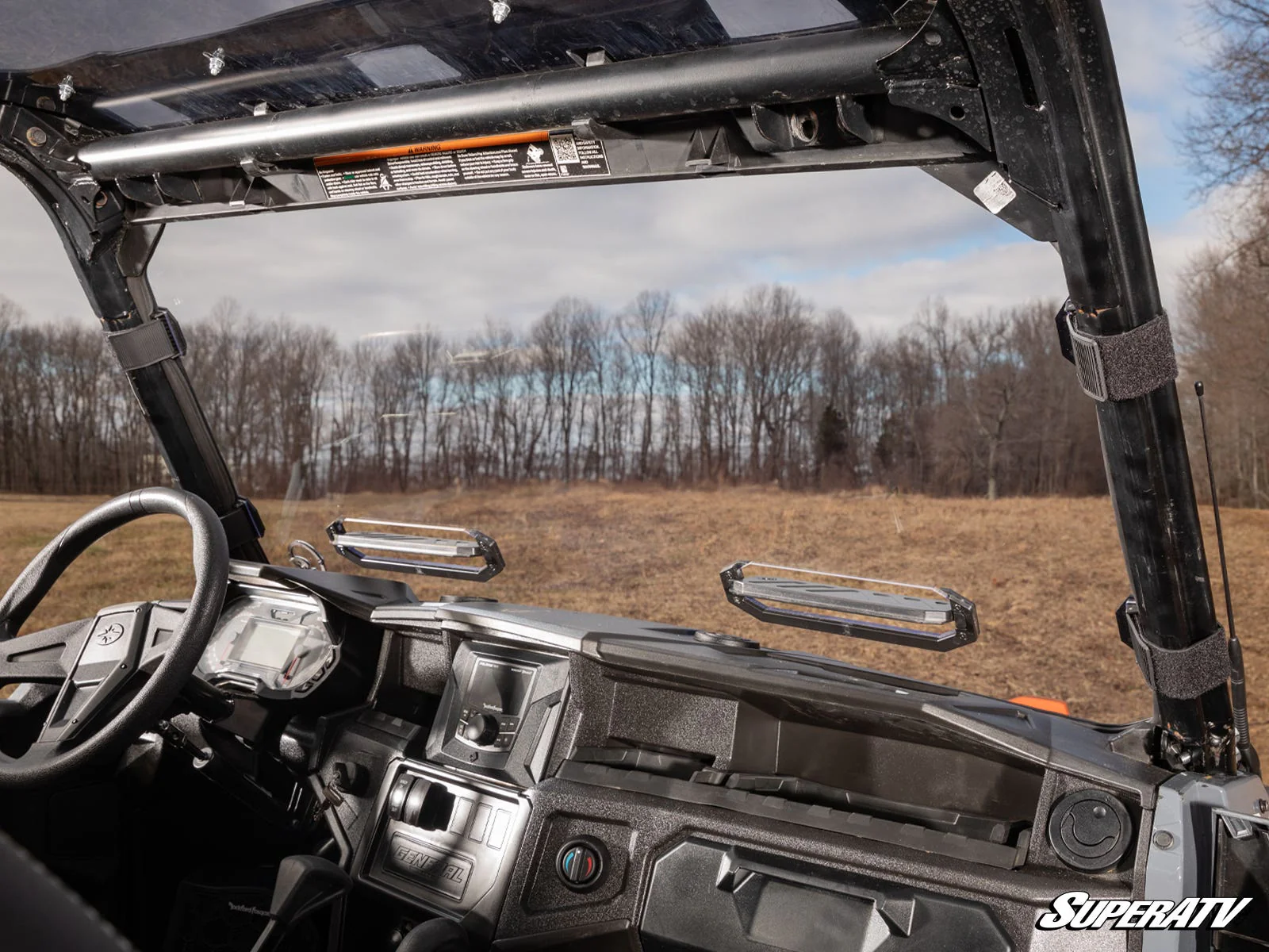 SuperATV Polaris General XP 1000 Vented Windshield—Scratch Resistant - Image 5