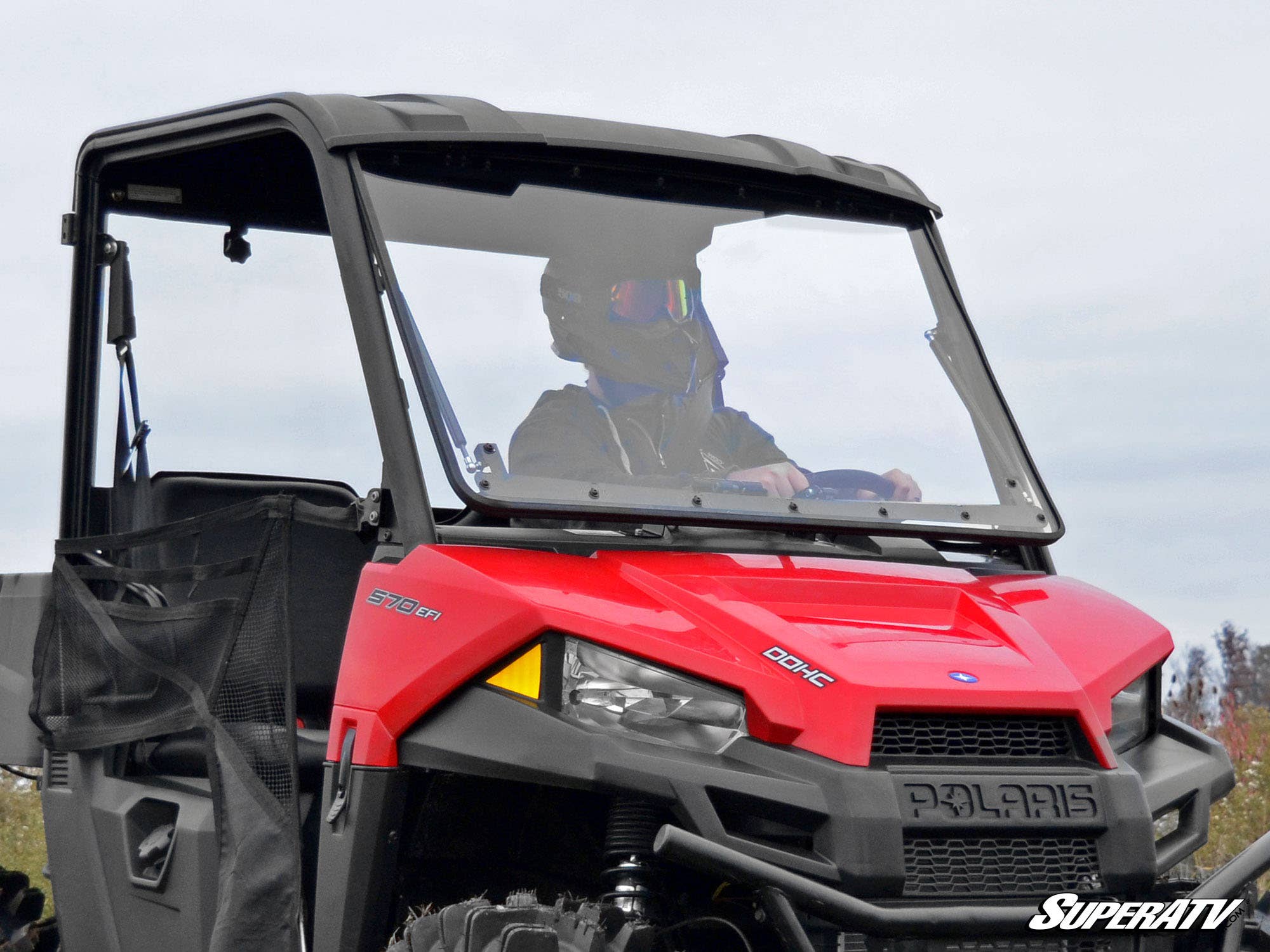 SuperATV Polaris Ranger Midsize Scratch Resistant Flip Windshield - Image 6