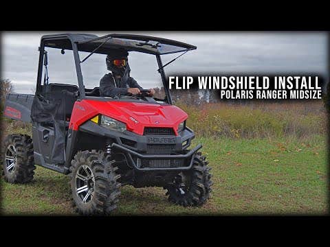 SuperATV Polaris Ranger Midsize Scratch Resistant Flip Windshield - Image 8