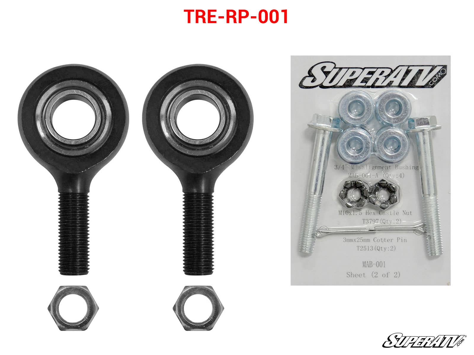 SuperATV Polaris Ranger Midsize Tie Rod End Replacement Kit - Image 2