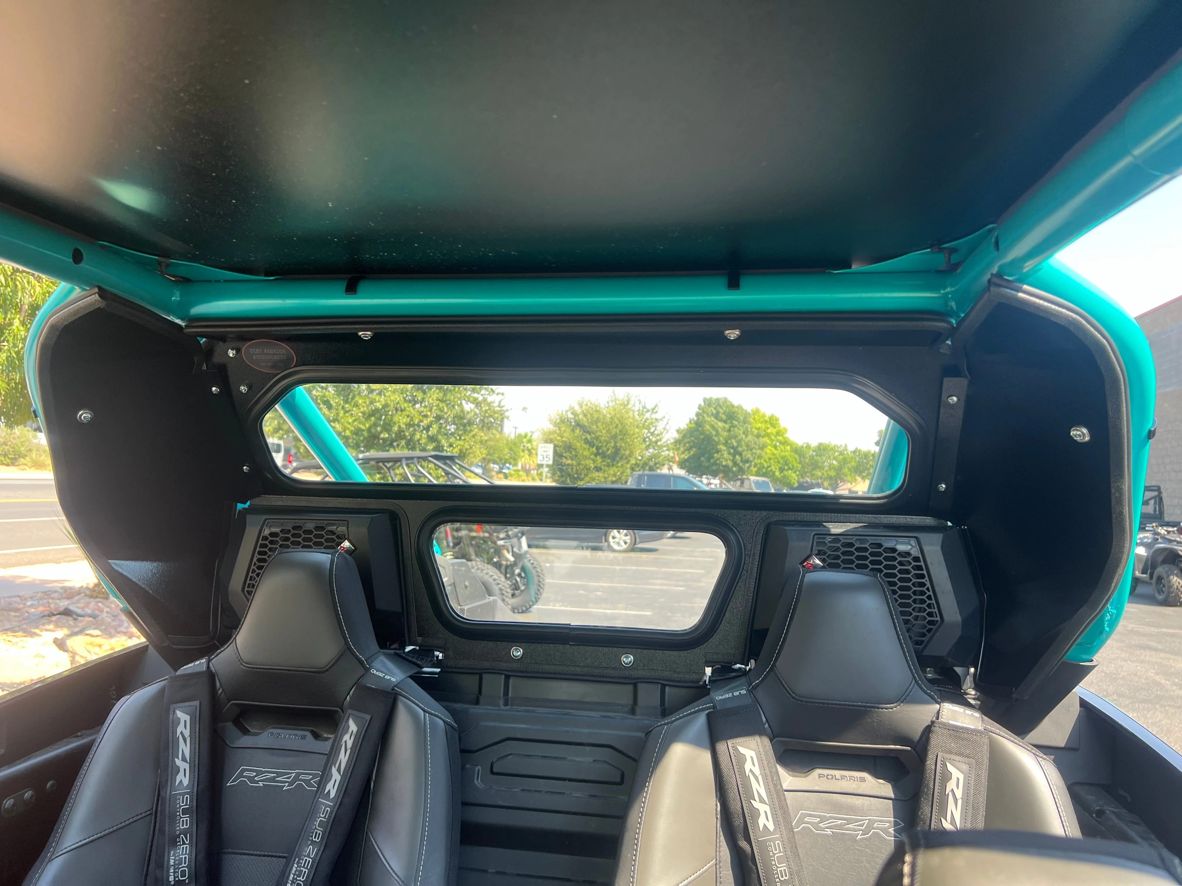 Dirt Warrior Polaris RZR Pro R 2025+ Rear Glass Windshield with Speaker Cut-Outs | DOT Safety Glass & Aluminum Frame - Image 4