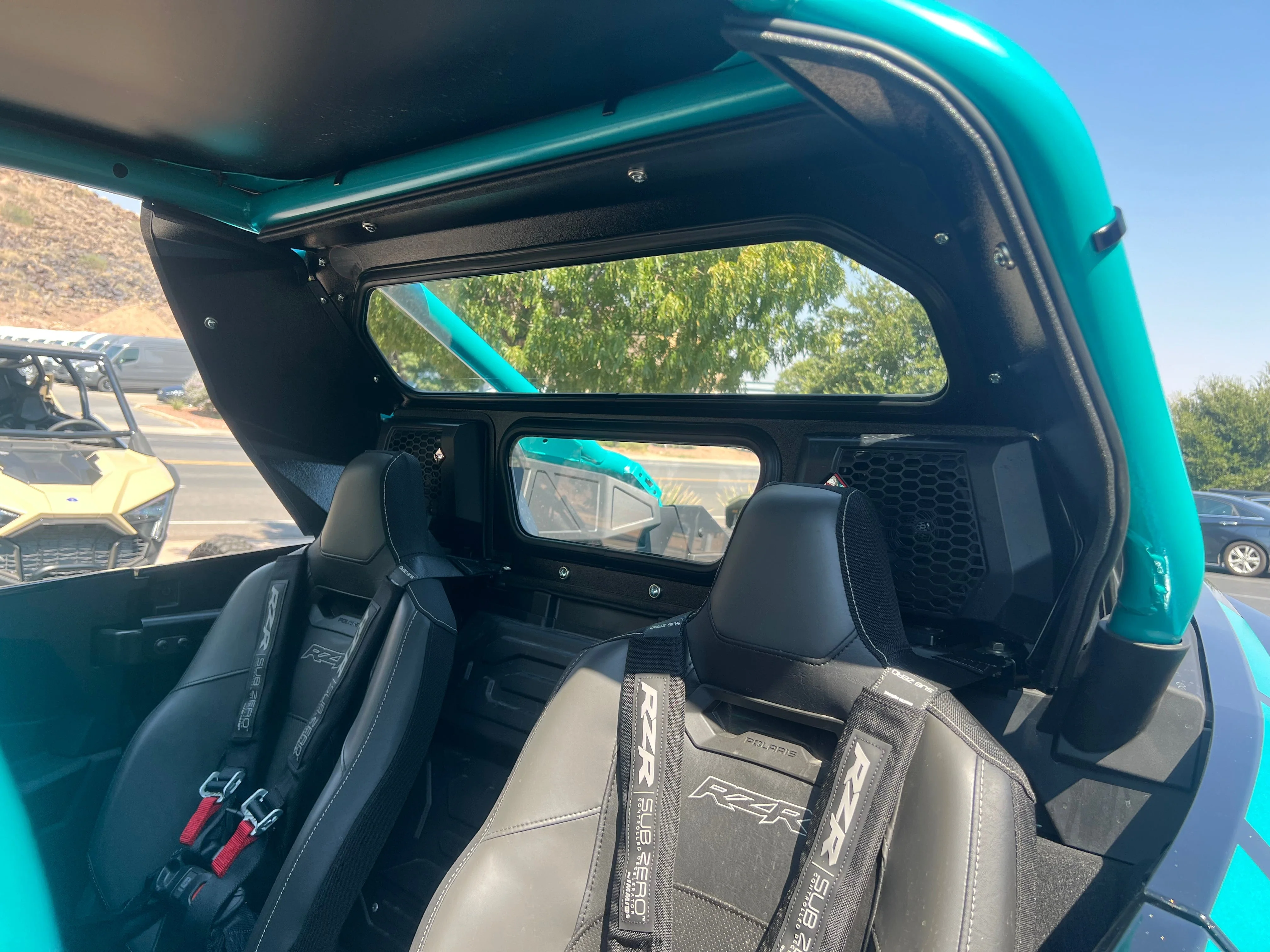 Dirt Warrior Polaris RZR Pro R 2025+ Rear Glass Windshield with Speaker Cut-Outs | DOT Safety Glass & Aluminum Frame - Image 5
