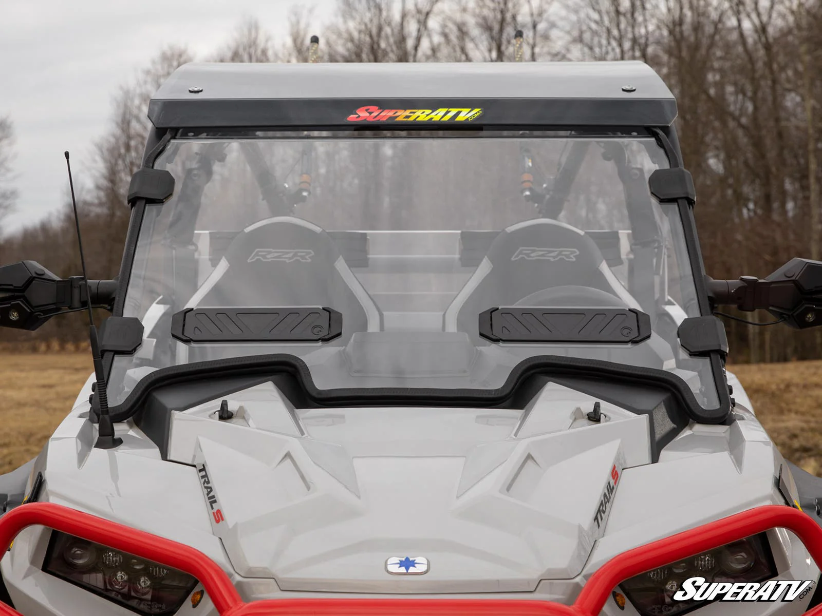 SuperATV Polaris RZR Trail S 1000 Vented Full Windshield - Image 3