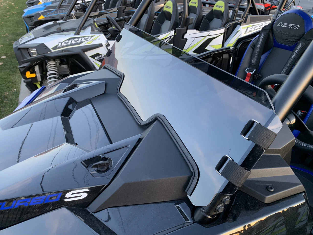 Polycarbonate Half Windshield with Quick Straps - UV Stable + Easy Install (2019+ RZR) - Image 7
