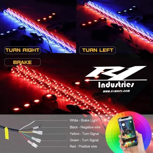 Pro Series LED Light Whips with Bluetooth & Remote - R1 Industries - Image 5