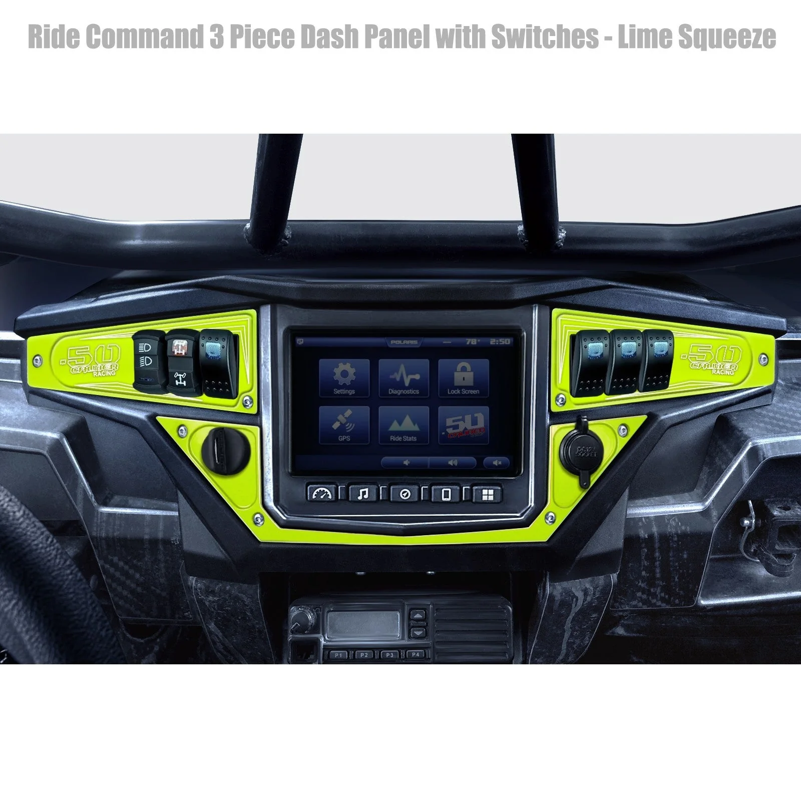 Polaris RZR XP1000 Ride Command 6-Switch CNC Billet Dash Panel - Multiple Colors + Optional Switches (2017+) - Image 10
