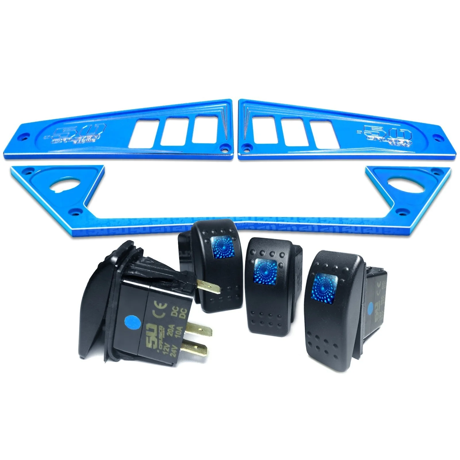 Polaris RZR XP1000 Ride Command 6-Switch CNC Billet Dash Panel - Multiple Colors + Optional Switches (2017+) - Image 143