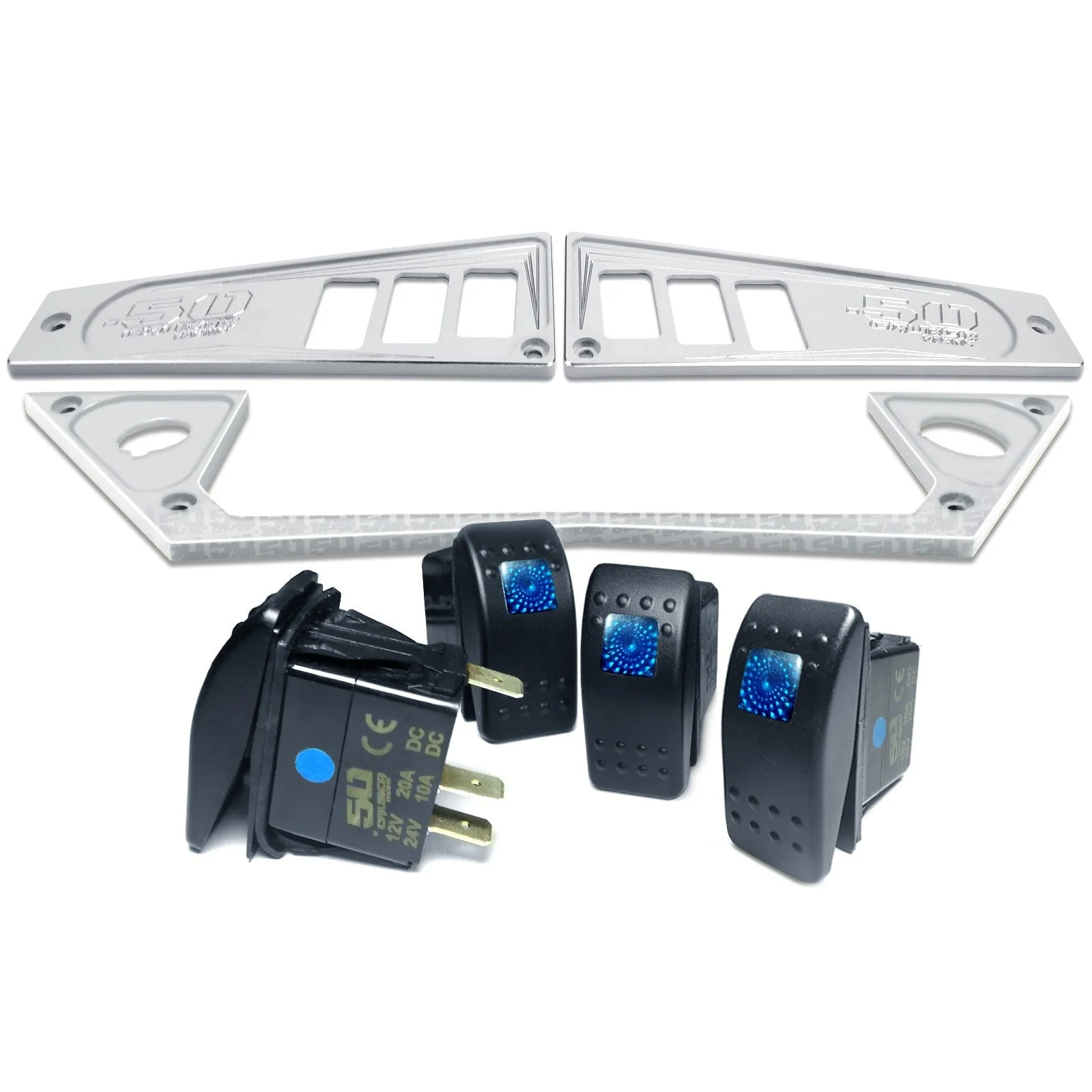 Polaris RZR XP1000 Ride Command 6-Switch CNC Billet Dash Panel - Multiple Colors + Optional Switches (2017+) - Image 178
