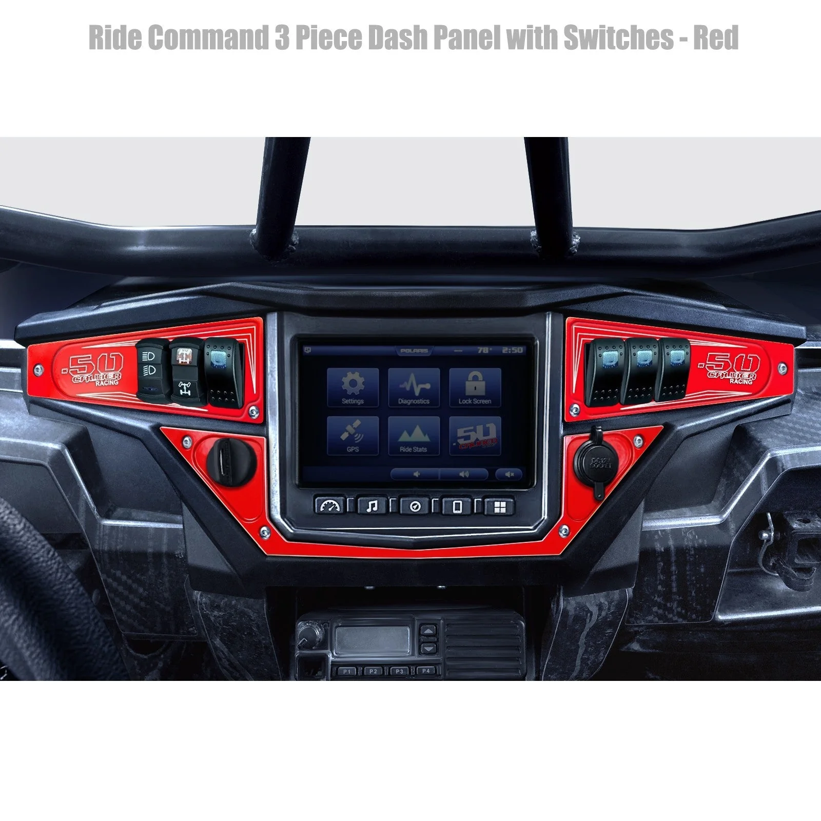 Polaris RZR XP1000 Ride Command 6-Switch CNC Billet Dash Panel - Multiple Colors + Optional Switches (2017+) - Image 18