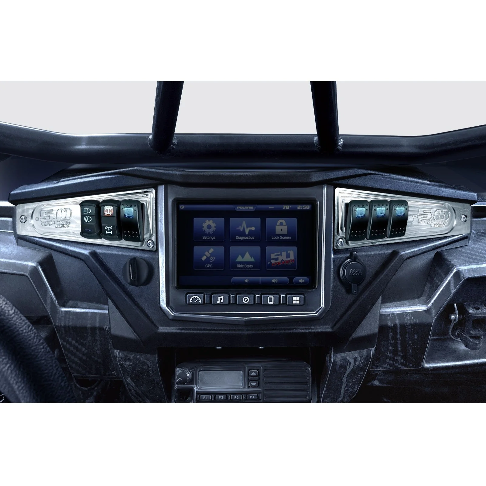 Polaris RZR XP1000 Ride Command 6-Switch CNC Billet Dash Panel - Multiple Colors + Optional Switches (2017+) - Image 2