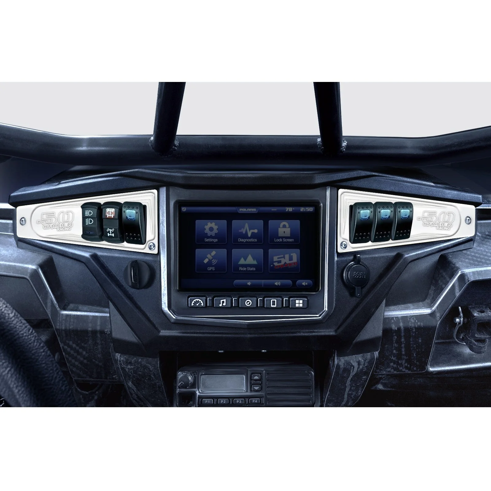 Polaris RZR XP1000 Ride Command 6-Switch CNC Billet Dash Panel - Multiple Colors + Optional Switches (2017+) - Image 20
