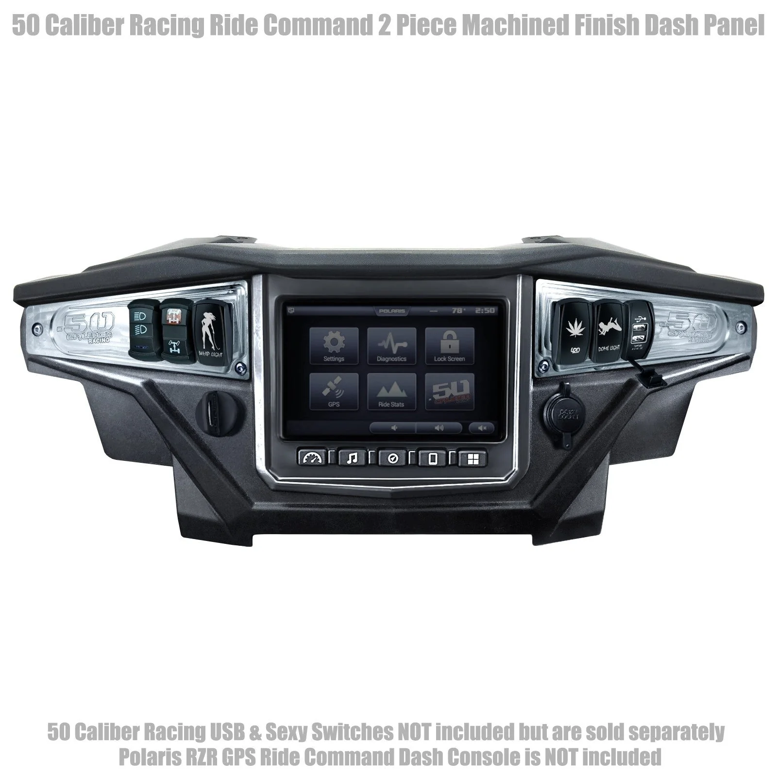 Polaris RZR XP1000 Ride Command 6-Switch CNC Billet Dash Panel - Multiple Colors + Optional Switches (2017+) - Image 27