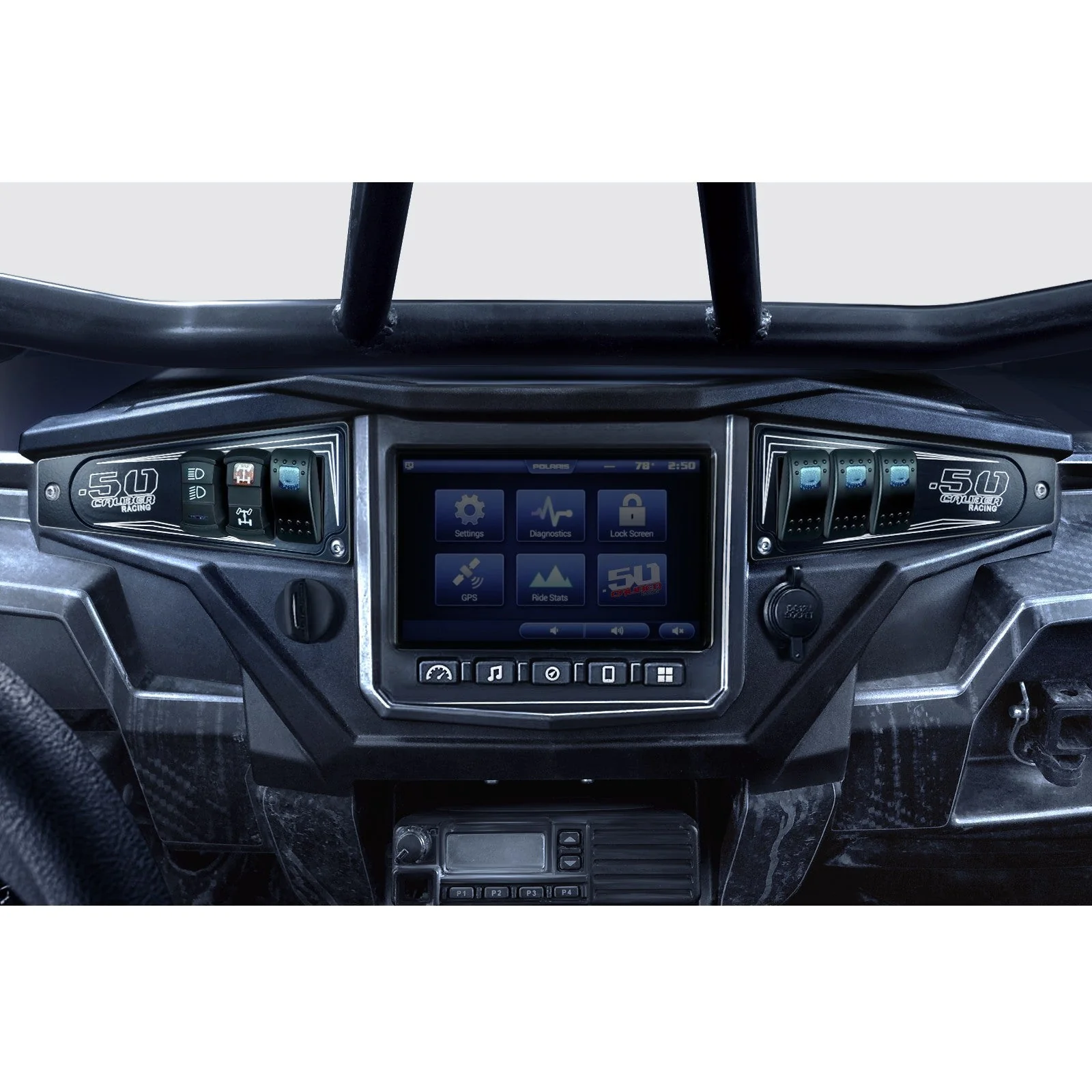 Polaris RZR XP1000 Ride Command 6-Switch CNC Billet Dash Panel - Multiple Colors + Optional Switches (2017+) - Image 3