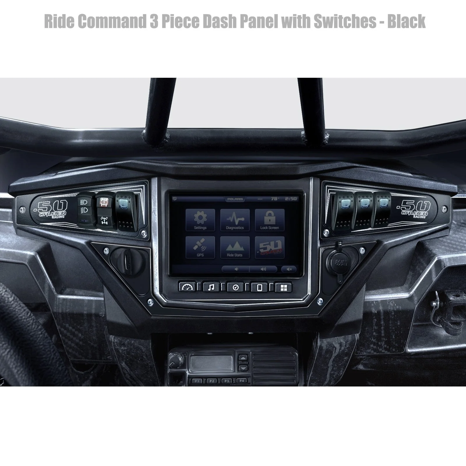 Polaris RZR XP1000 Ride Command 6-Switch CNC Billet Dash Panel - Multiple Colors + Optional Switches (2017+) - Image 4