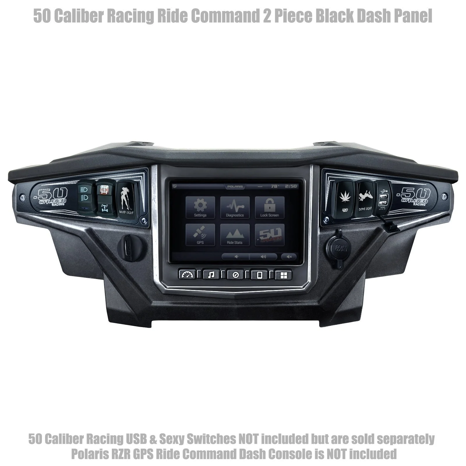 Polaris RZR XP1000 Ride Command 6-Switch CNC Billet Dash Panel - Multiple Colors + Optional Switches (2017+) - Image 43