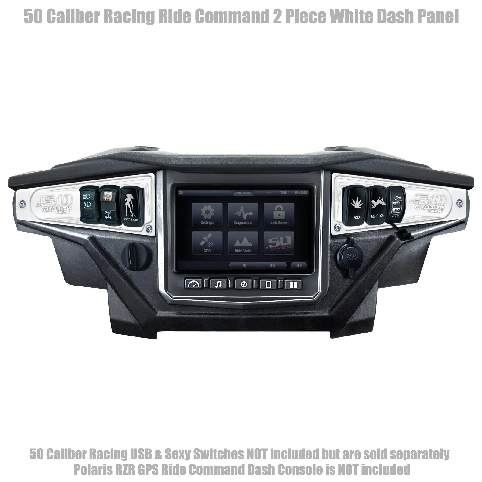 Polaris RZR XP1000 Ride Command 6-Switch CNC Billet Dash Panel - Multiple Colors + Optional Switches (2017+) - Image 75