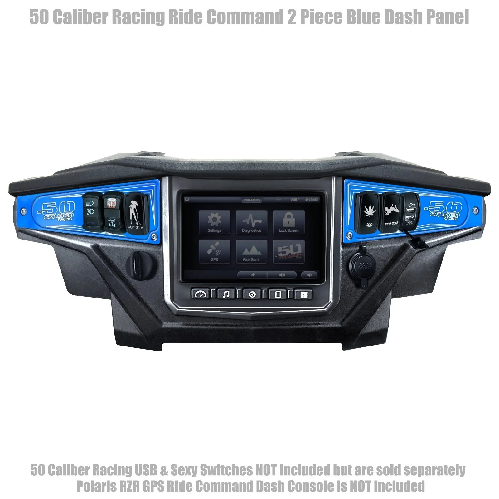 Polaris RZR XP1000 Ride Command 6-Switch CNC Billet Dash Panel - Multiple Colors + Optional Switches (2017+) - Image 91