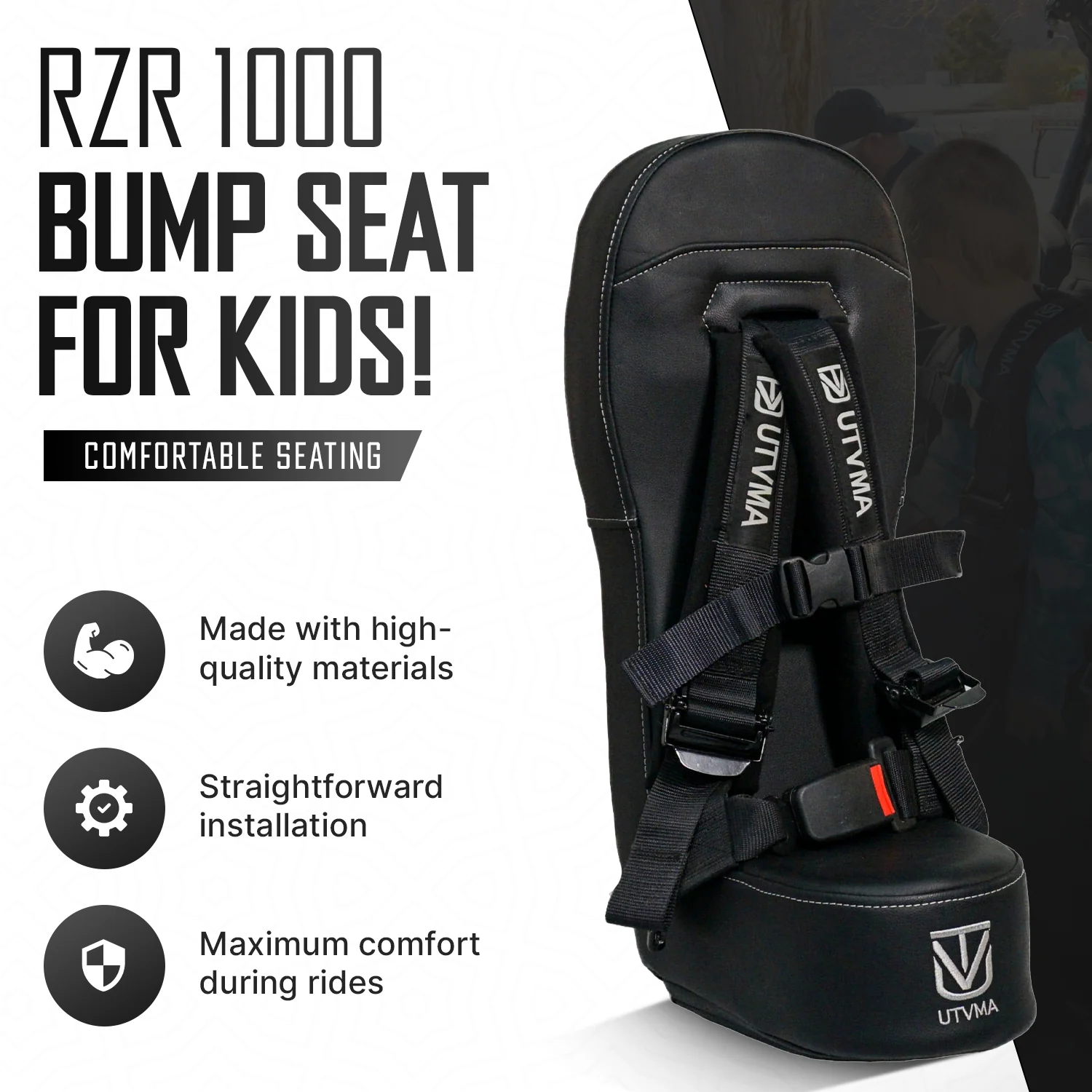 RZR 1000 Bump Seat with Harness - Fits 2014-2023 Models - Image 3