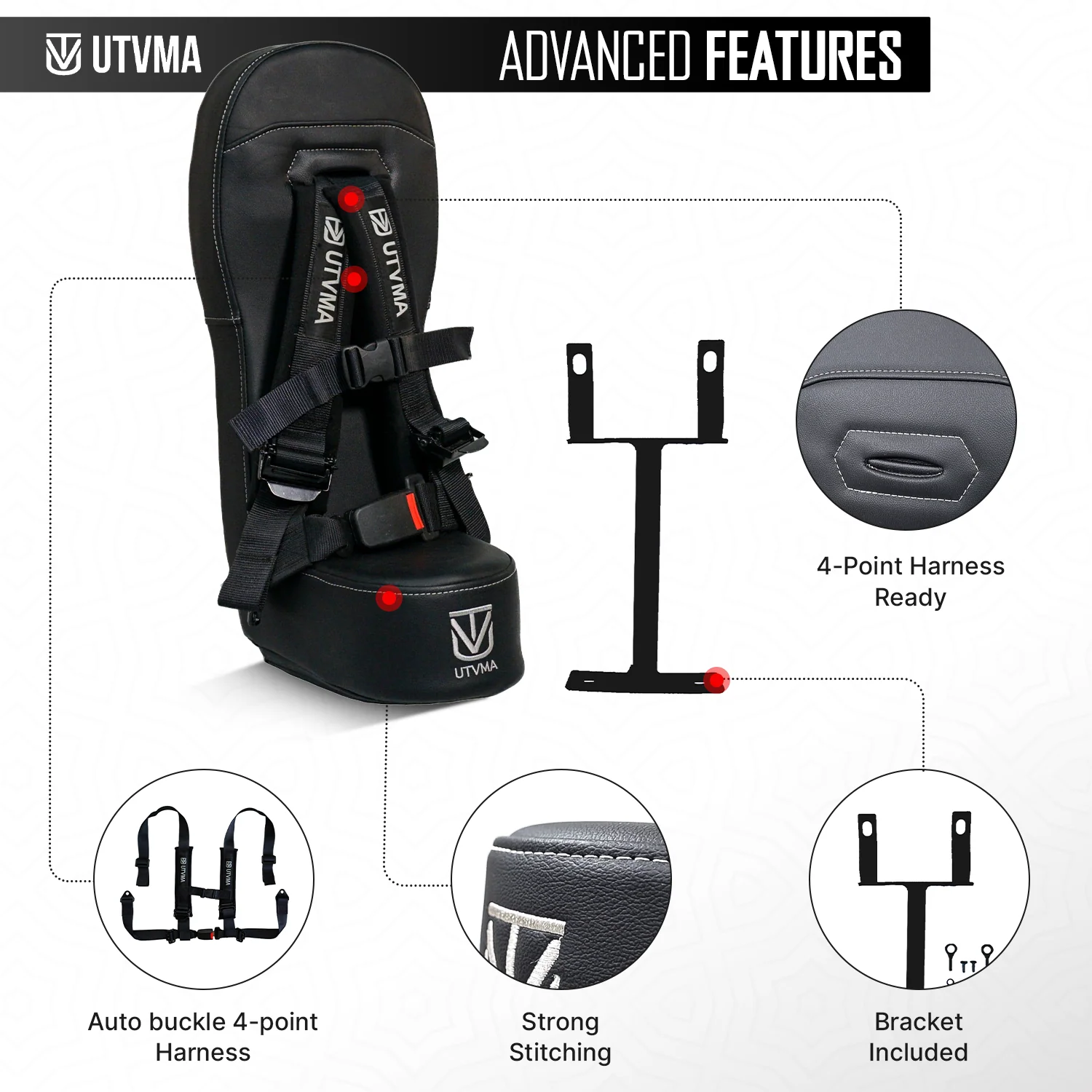 RZR 1000 Bump Seat with Harness - Fits 2014-2023 Models - Image 4
