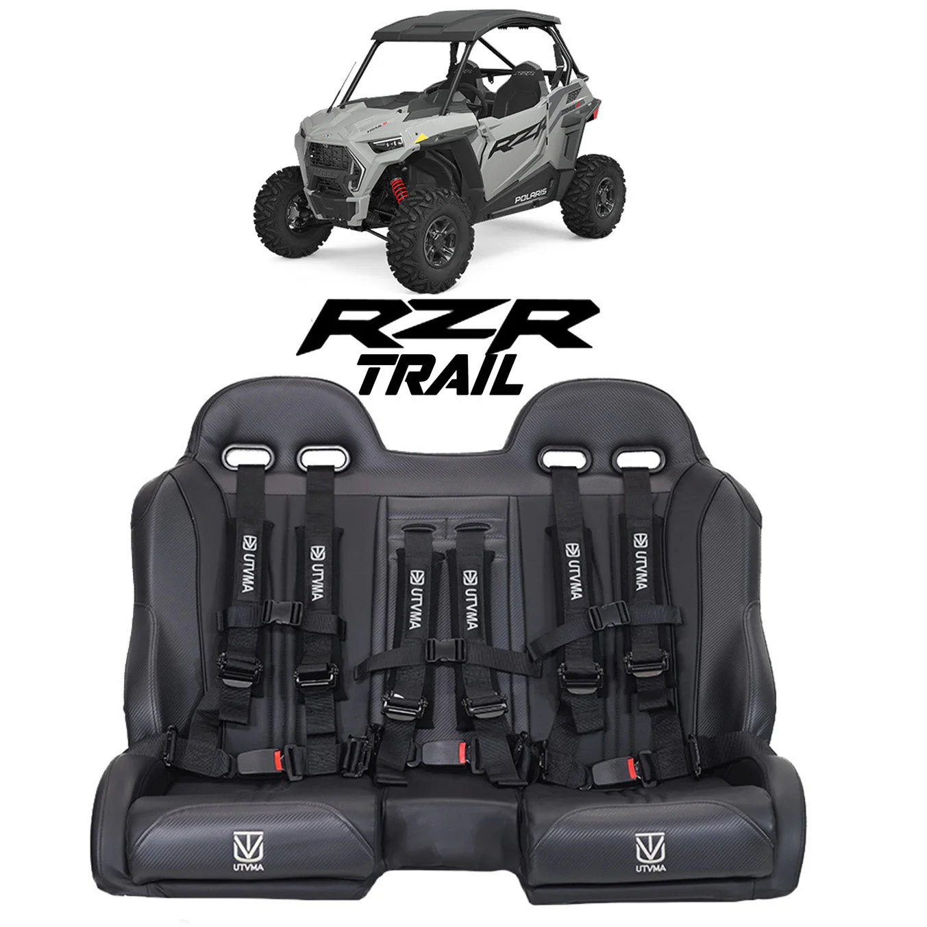 RZR 900/1000 Trail Front Bench Seat with Harnesses (2015+)
