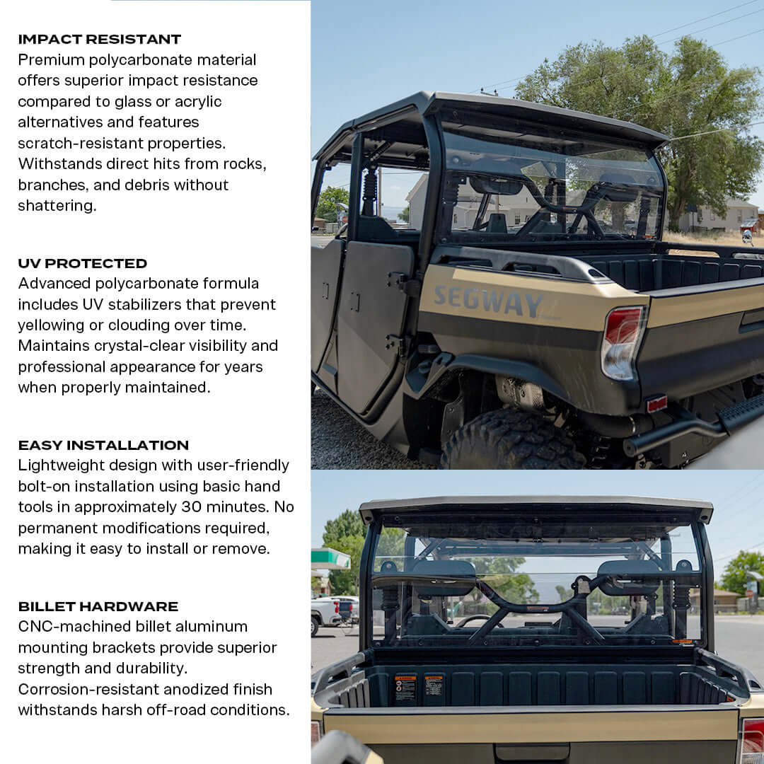 Segway UT10 Polycarbonate Full Rear Windshield - Image 3