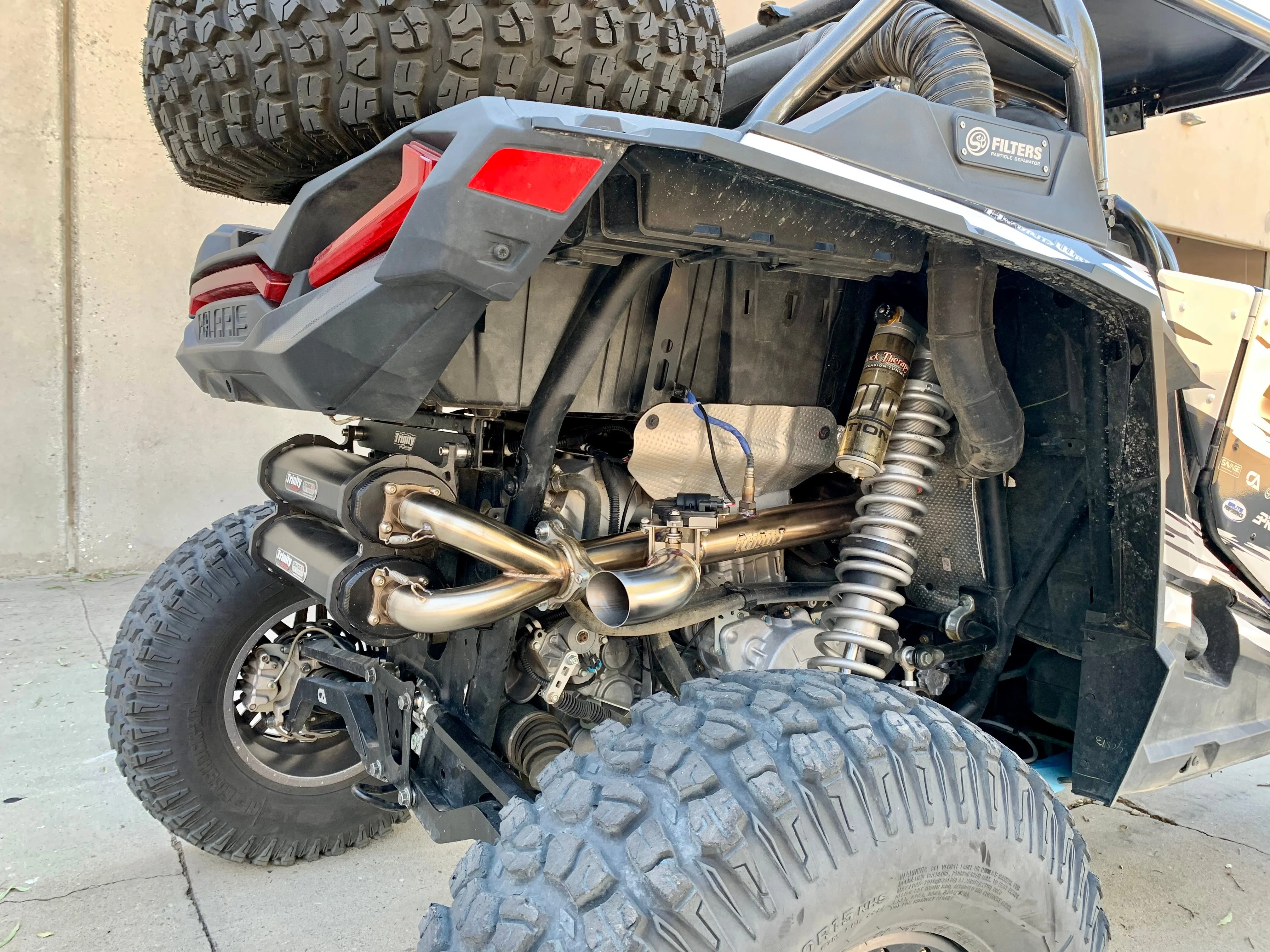 Trinity Racing Side Piece Header Pipe with Electronic Cutout - RZR Turbo (2022/2023) - Image 2