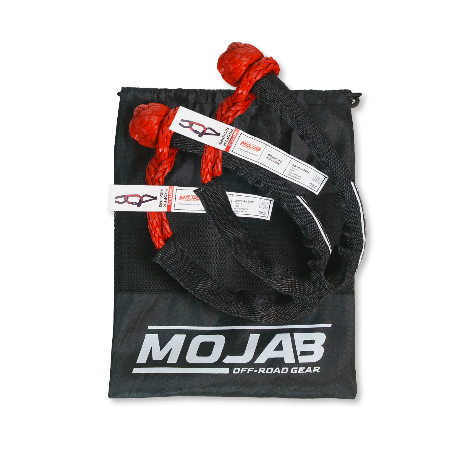 Soft Shackle 3/8'' x 24” with sleeve and bag (Set of 2 Shackles) (Lifetime Warranty) - Image 2