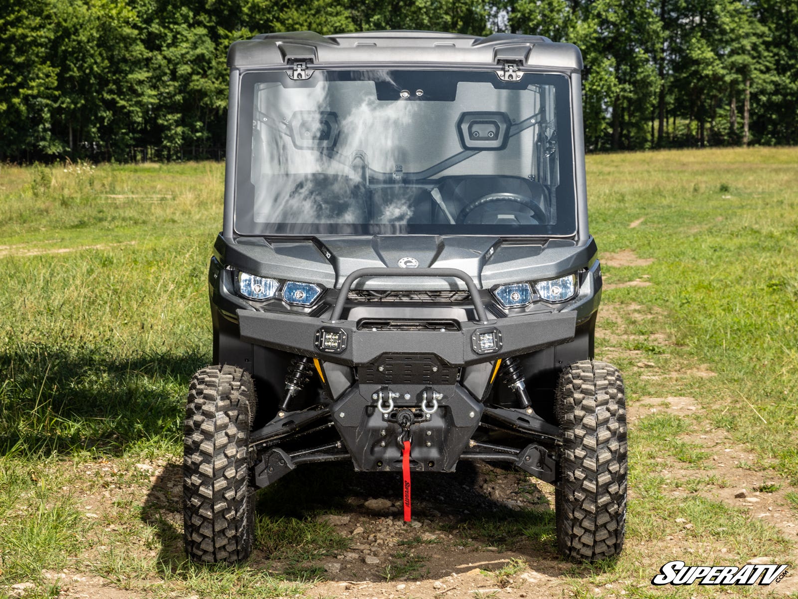 Can-Am Defender HD10 MaxDrive Power Flip Glass Windshield - Image 3