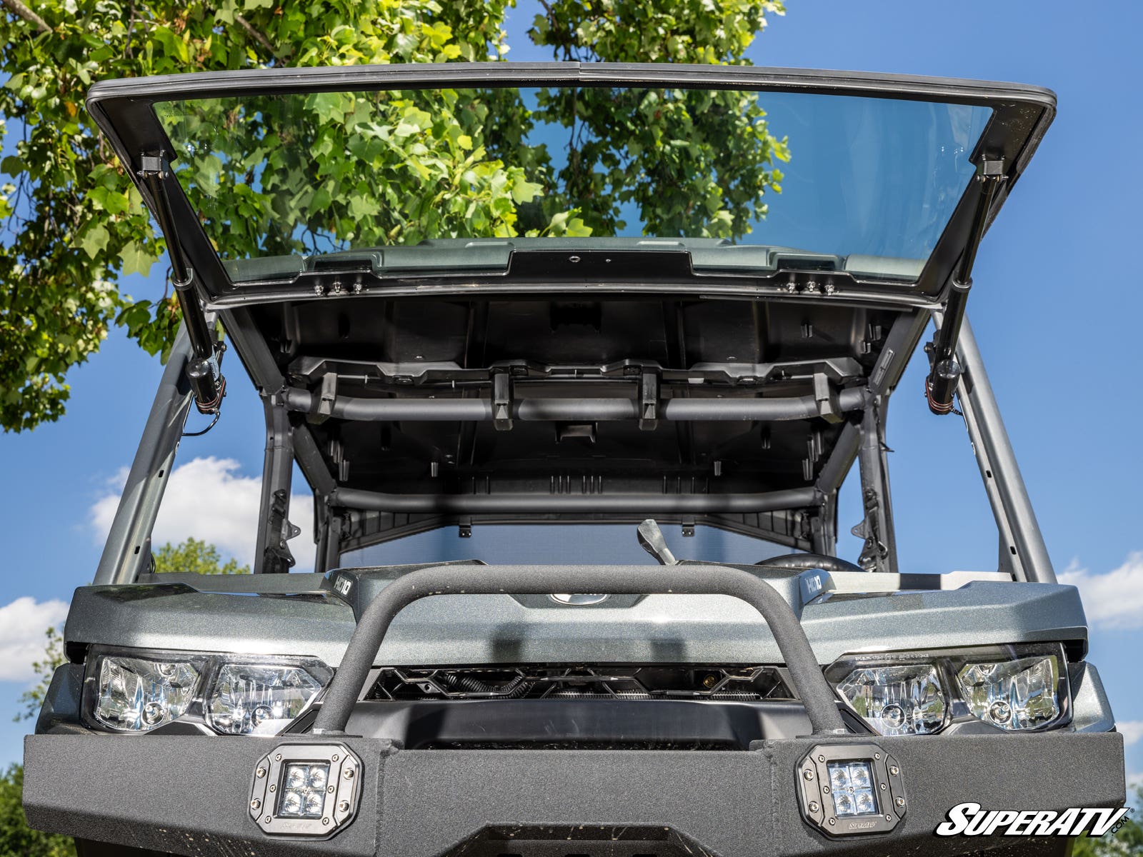 Can-Am Defender HD11 MaxDrive Power Flip Glass Windshield - Image 2