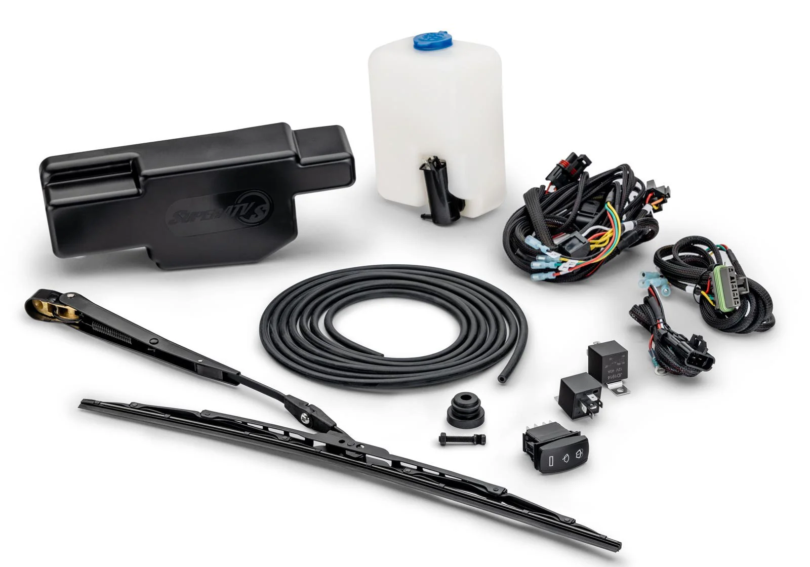 Electric UTV Wiper Kit for SuperATV MaxDrive Power Flip Glass Windshields