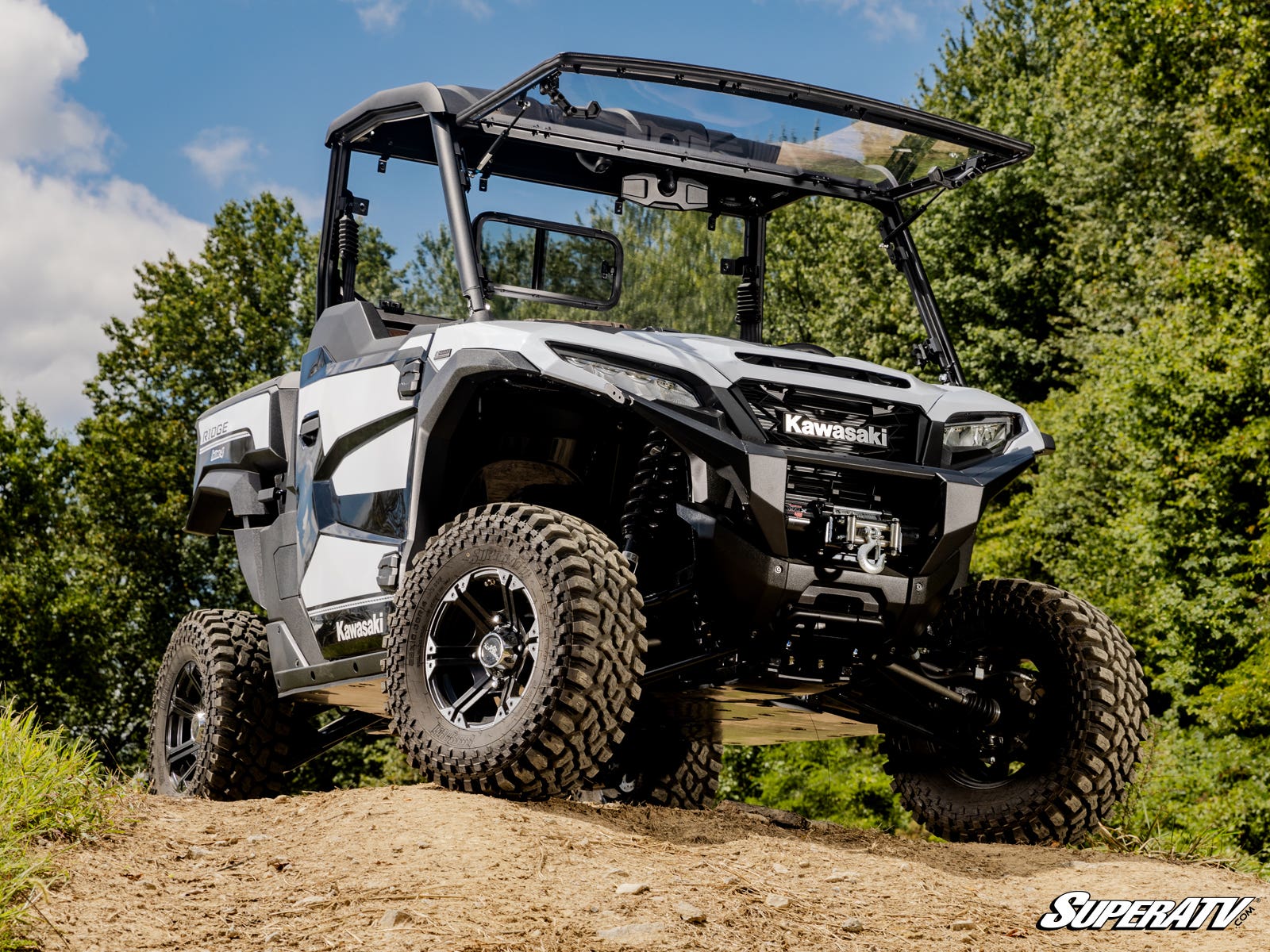 Kawasaki Ridge Scratch-Resistant Flip Windshield - Image 6