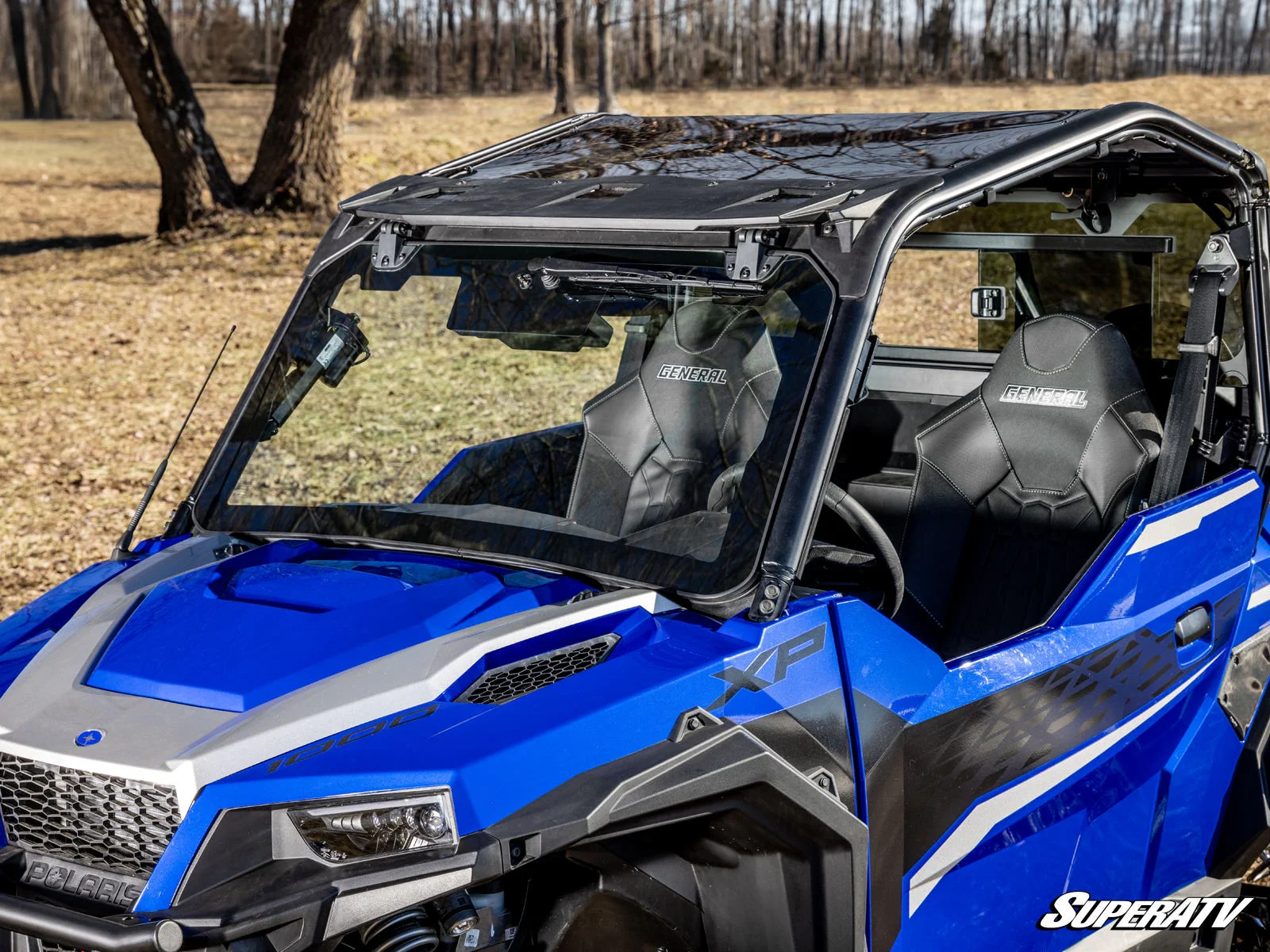 Polaris General 1000 MaxDrive Power Flip Glass Windshield - With Wiper Kit - Image 6
