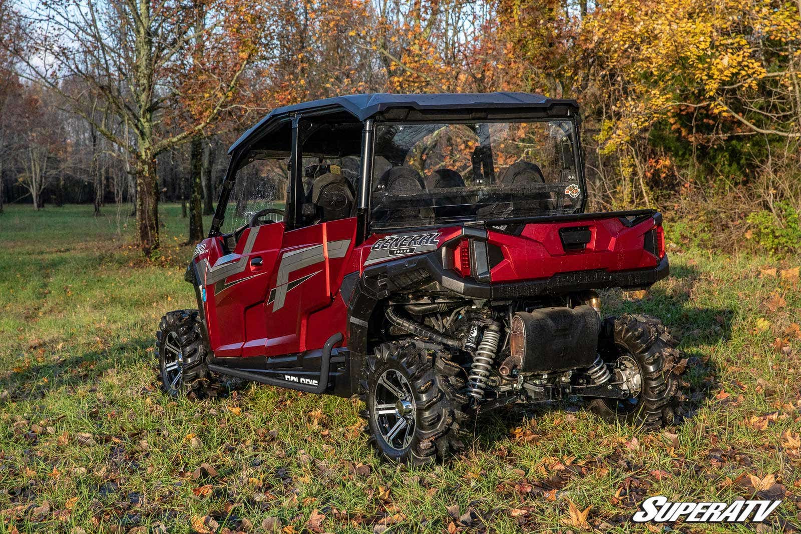 Polaris General 4 Heavy Duty Nerf Bars - Wrinkle Black - Image 3