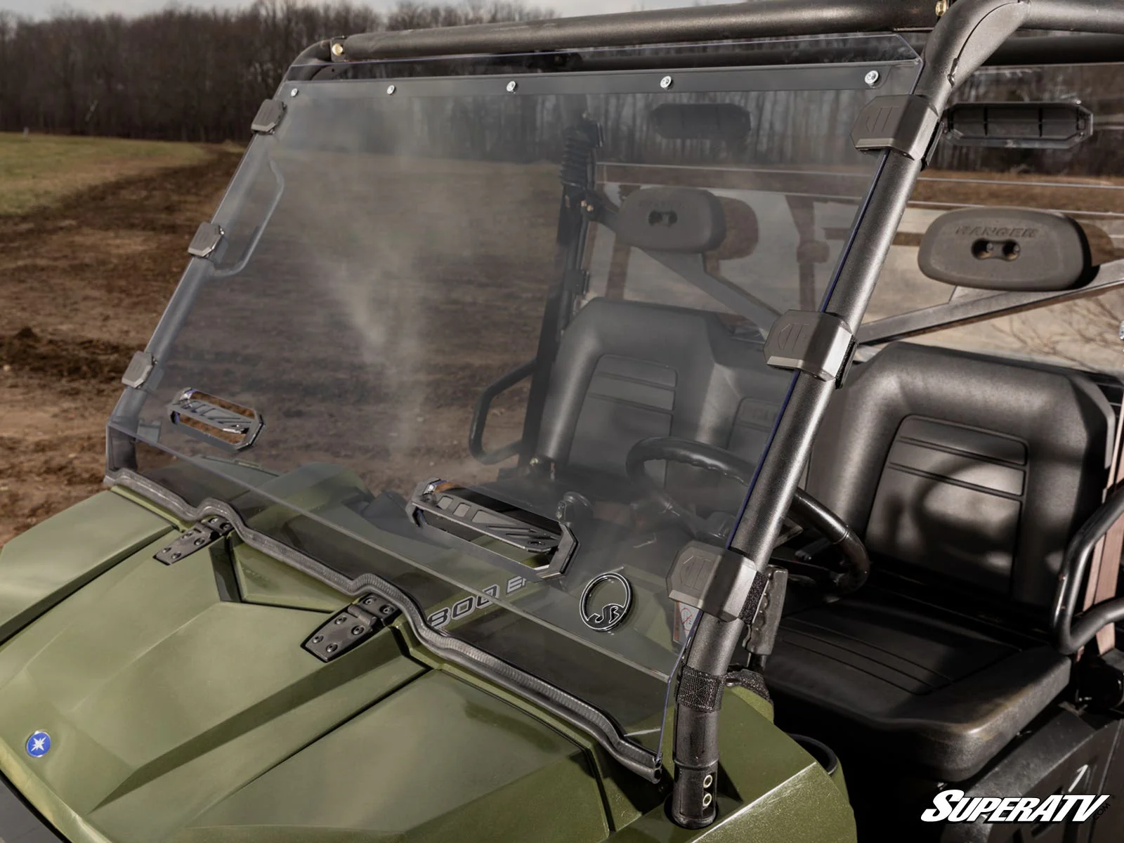 Polaris Ranger 500 Scratch-Resistant Vented Full Windshield - Image 4